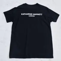 【80s-90s】キャサリンハムネット ヴィンテージ バックプリント　ロゴT 黒のサムネイル