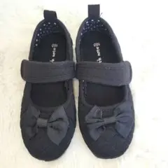 リボン付きダークネイビー フォーマルシューズ18cm