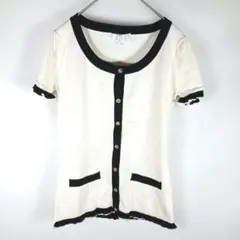 la Bala ラバーラ　ニット　カーディガン　半袖　ホワイト　白　M