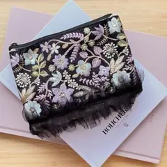 【handmade】小物ポーチ　インド刺繍リボン