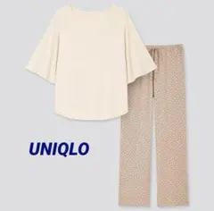 UNIQLO ドレープジャージーセット 5分袖 ルームウェア パジャマのサムネイル