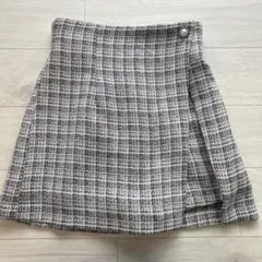 NICE CLAUP チェック柄ツイードラップスカート