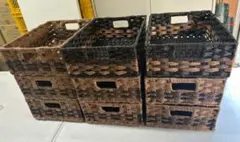【大阪市都島区引取り】 9個セット ラタン風 カゴ バスケットのサムネイル