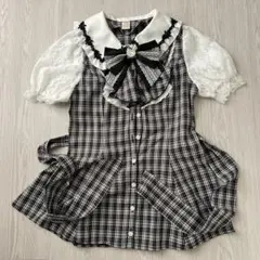 Secret Honey バラレースラッフル セットアップ 半袖 チェック