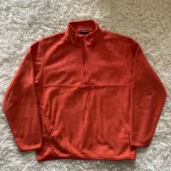 【OLD UNQLO】90s 紺タグ フリースハーフジッププルオーバー オレンジ