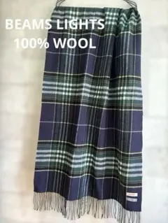BEAMS LIGHTS 大判チェック柄ウールストール