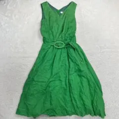 Mystrada マイストラーダ リネンマキシワンピース 麻 36 緑