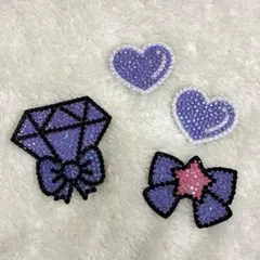デコうちわデコうちわパーツハートダイヤ紫