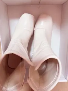 ♡ GRL スクエアトゥチャンキーヒールブーツ アイボリー 23.0サイズ