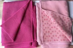 ヨガマット2枚セット　ピンク　花柄and無地