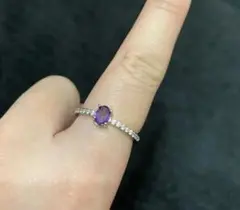 シンプル♪天然アメジストリング