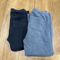 裏起毛　黒とグレーの長ズボン 2枚セット