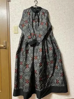 羽田弓子様専用　着物リメイクワンピース　大島紬正絹　ポケットなしベルト付き