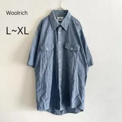 Woolrich 70s デニムシャツ ヴィンテージ ブルー 半袖 白タグのサムネイル