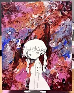 「いつもと同じ最後」アクリル画　原画　アナログイラスト　art