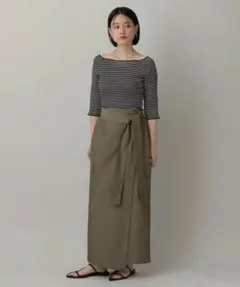 タグ付き新品　ウエストリボンラップフウスカートのサムネイル