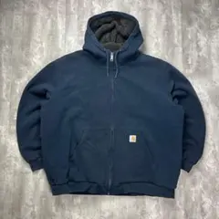 カーハート メキシコ製 内ボア ジップアップパーカー ネイビー 2XL 5931