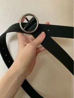 ベルト レディース 太い 太め レザー 合皮 シンプル