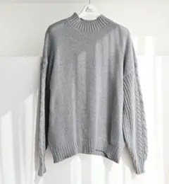 【新品未使用】しまむら MUMU 袖柄プルオーバー グレー サイズLL