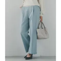 THE SHOP TK【S】ワイドパンツ　サックスブルー　通勤通学　お出かけ