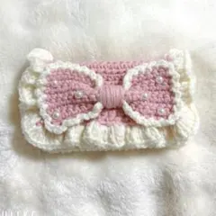 リボンペンケース 編み物 ポーチ