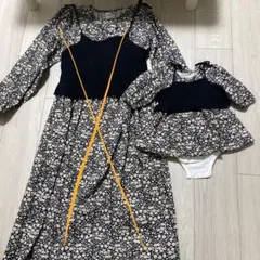 プティマイン　花柄　ニット　ロンパース　70㎝