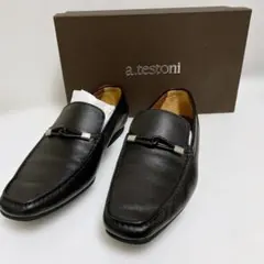 【極美品】a.testoni アテストーニ ビットローファー 黒 7 約26cmのサムネイル