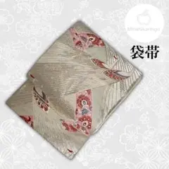 【最終価格】【極美品】【袋帯】正絹 孔雀 割付唐花文様 礼装用 416cm