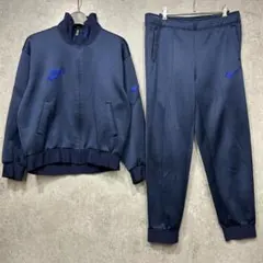 ★90s NIKE セットアップトラックジャケット＆パンツ 銀タグ L ネイビー