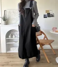 バッククロスジップデザインバルーンジャンスカ（ロング） CE10105