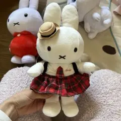 ミッフィー グレンチェックコート ぬいぐるみ ブラウン 探偵 チェック