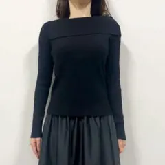 オフショルダー ブラック ニット 長袖　32