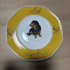 エルメス HERMES シャス 食器 犬 プレート 八角形 ダックスフンド 緑