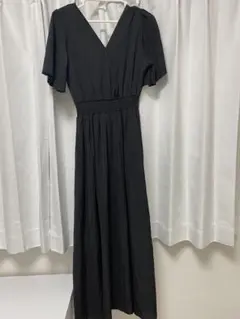 Day closet レディース Vネックウエスト絞りふんわりワンピースＬサイズ