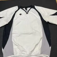 ホワイト/ネイビー Vネックウェア