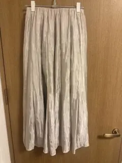 ミラオーウェン　シルバープリーツロングスカート