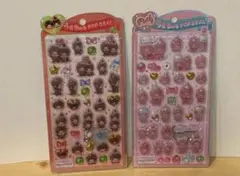 正規品 うるちゅるポップシール もんちっち 2枚セット 赤 ピンク 新品未開封