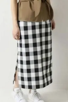 イエナIENAギンガムチェックタイトスカートロングスカート