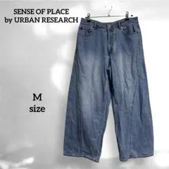 【SENSE OF PLACE】古着✨️（M） ワイドデニムパンツ ダメージ有