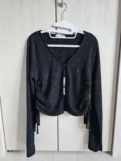 【Avail】CHIP CLIP 長袖 カーディガン ブラック　Lサイズ