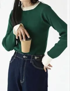 最終値下げ　ズーティー　zootie コットンリブニット　バイカラー　配色