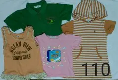 女の子 110㎝ 子供服4点セット 組曲 ワンピース チュニック シャツ 夏物