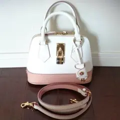 サマンサタバサ レディアゼル ナノ 白×ピンクベージュ