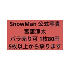 SnowMan 宮舘涼太 公式写真①
