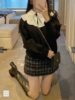 GRL インパン裏地付ツイードミニスカート