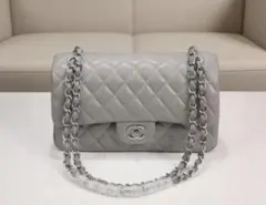 ノベルティ チェーン ショルダー バック グレー25cm