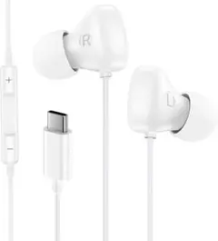 USB Type C イヤホン 有線 マイク付き 通話可能 音量調節 収納袋付き