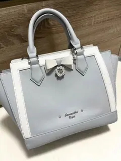 Samantha Vega ホワイトバイカラー リボンパスケース付き バッグ