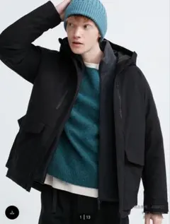 UNIQLOハイブリッドダウン3Dパーカー黒M早い者勝ちsale❗