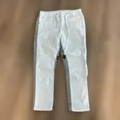 ホワイト×グレー バイカラー パンツ
